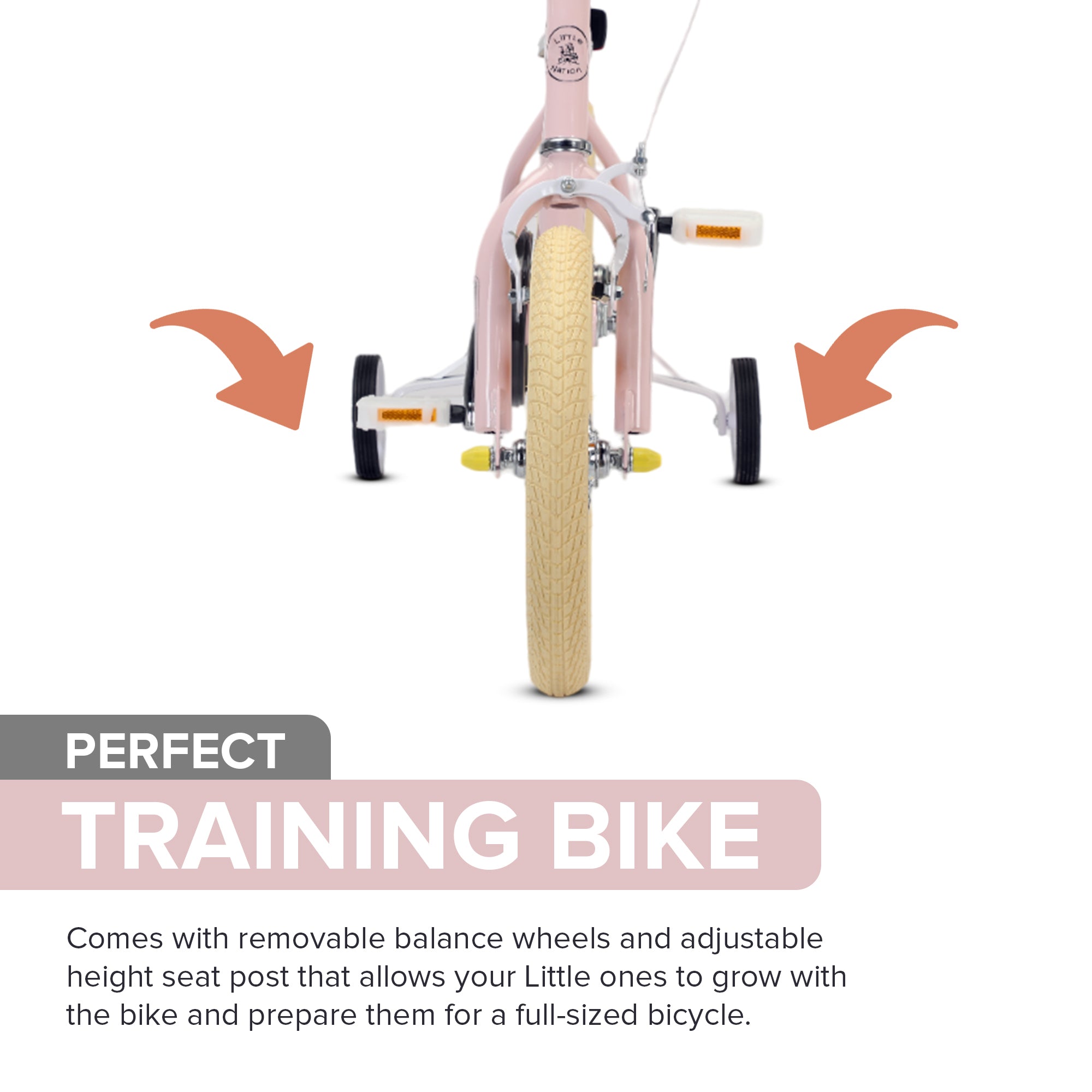 Little Nation 14" Pedal Bike - Pink, White