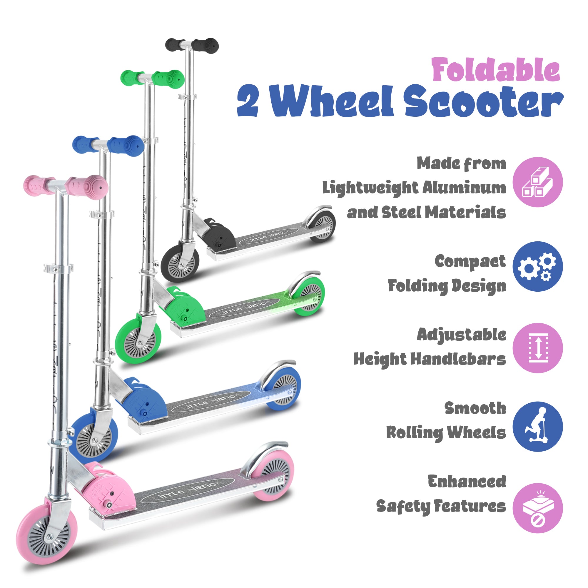 Folding Kids Scooter - Blue