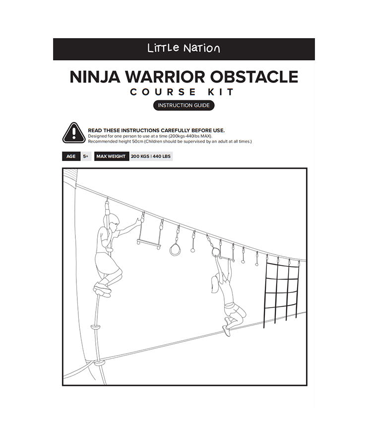 50ft Slackline Ninja Warrior 10pc Obstacle Course