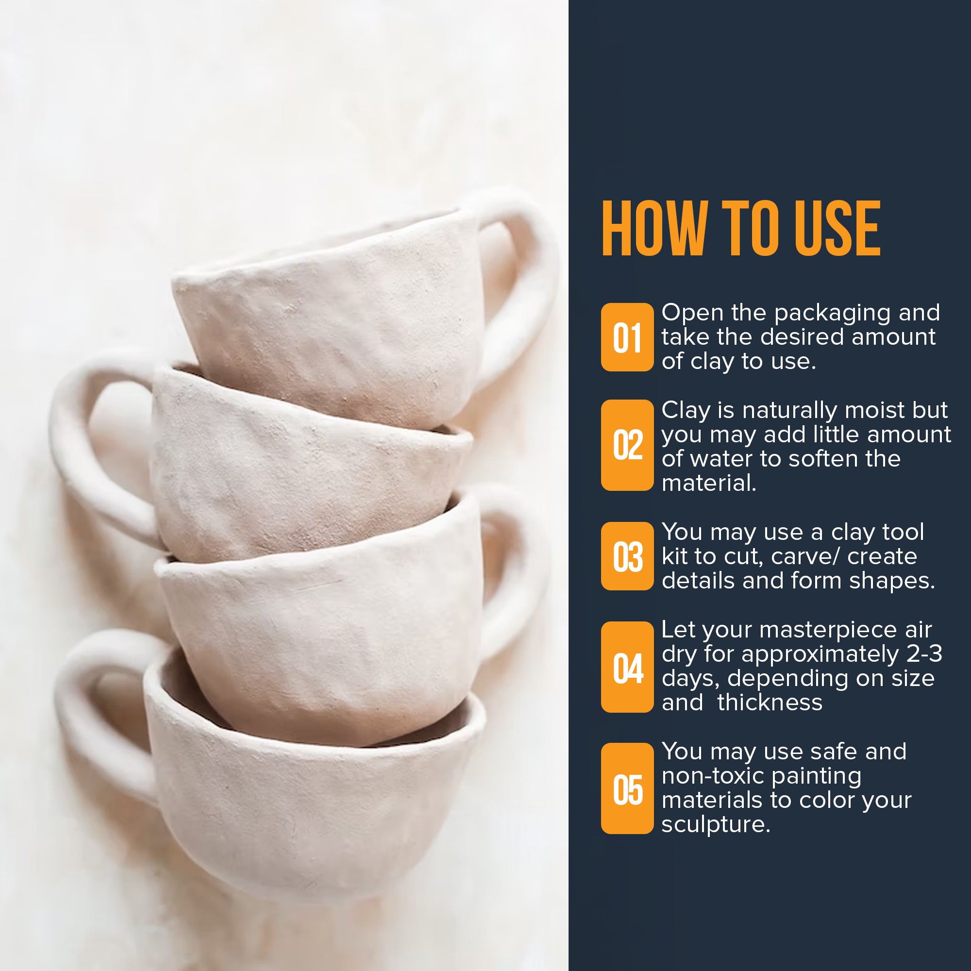 Air Dry Modeling White Clay 1000 grams