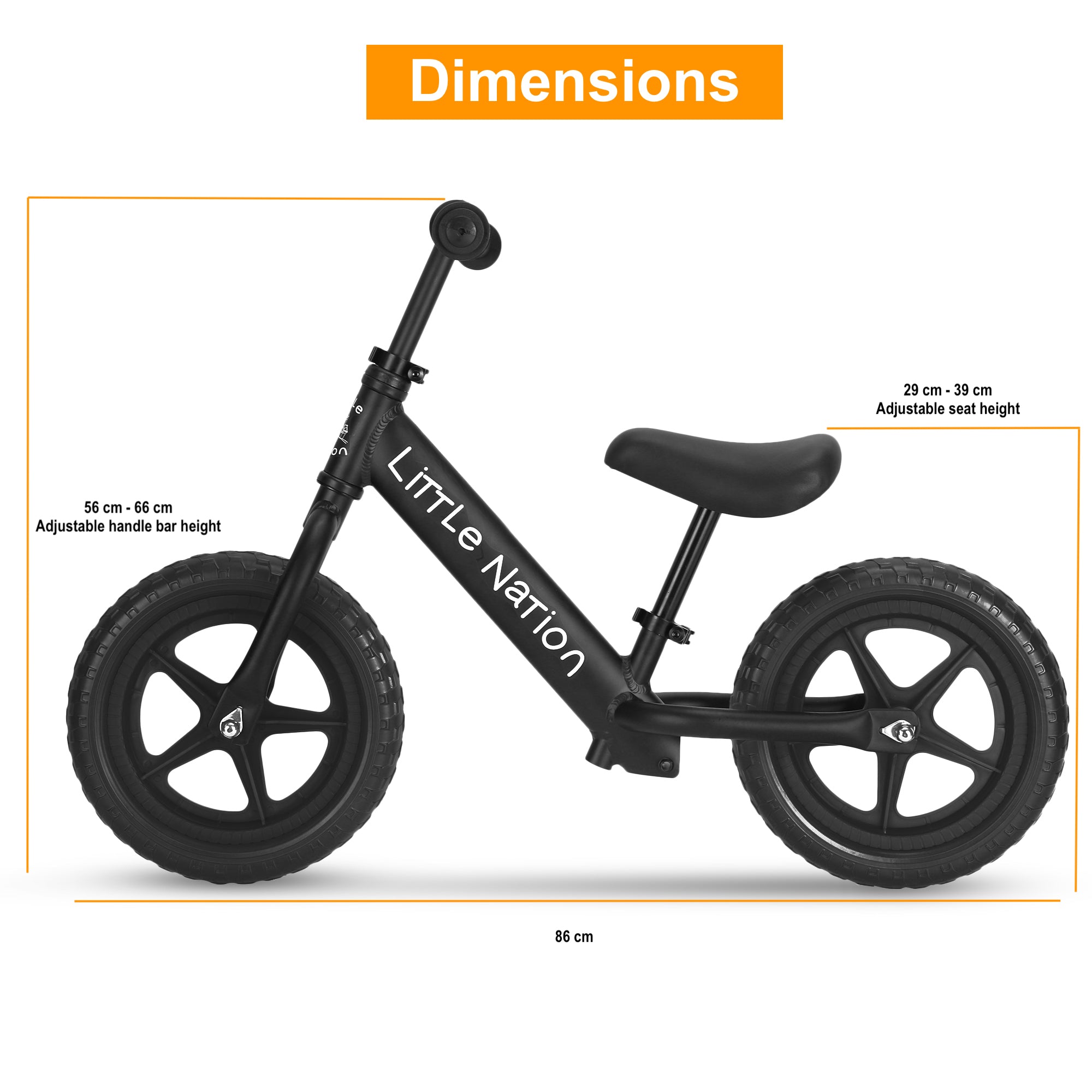 Balance Bike Aluminium - Black