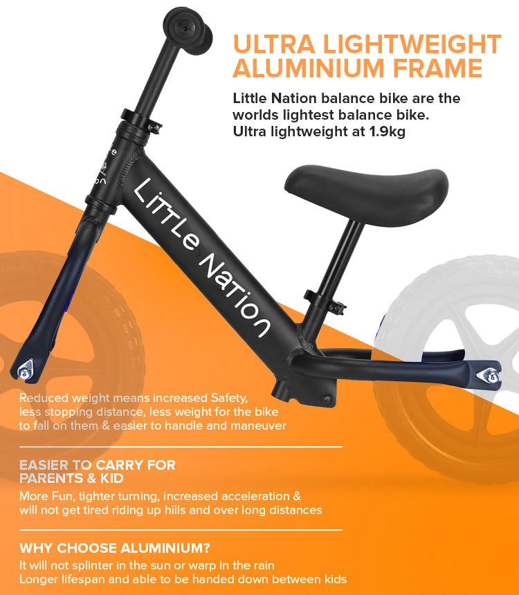 Balance Bike Aluminium - Black