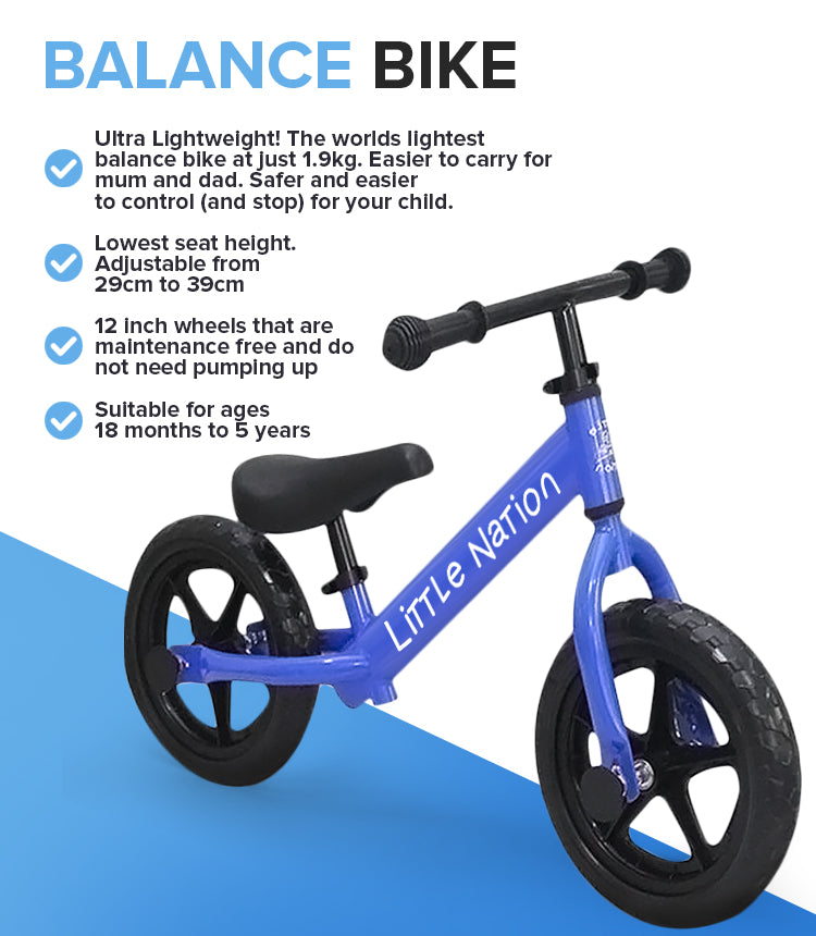 Balance Bike Aluminium - Blue