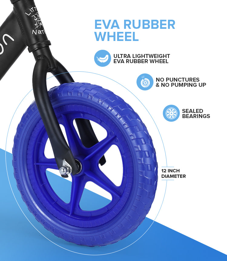 Balance Bike - Black frame and Blue wheels