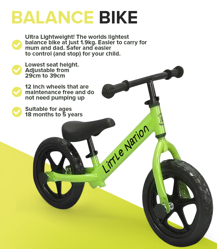 Balance Bike Aluminium - Green