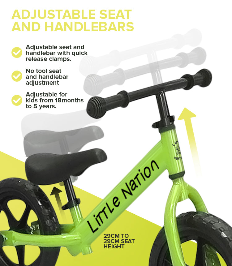 Balance Bike Aluminium - Green