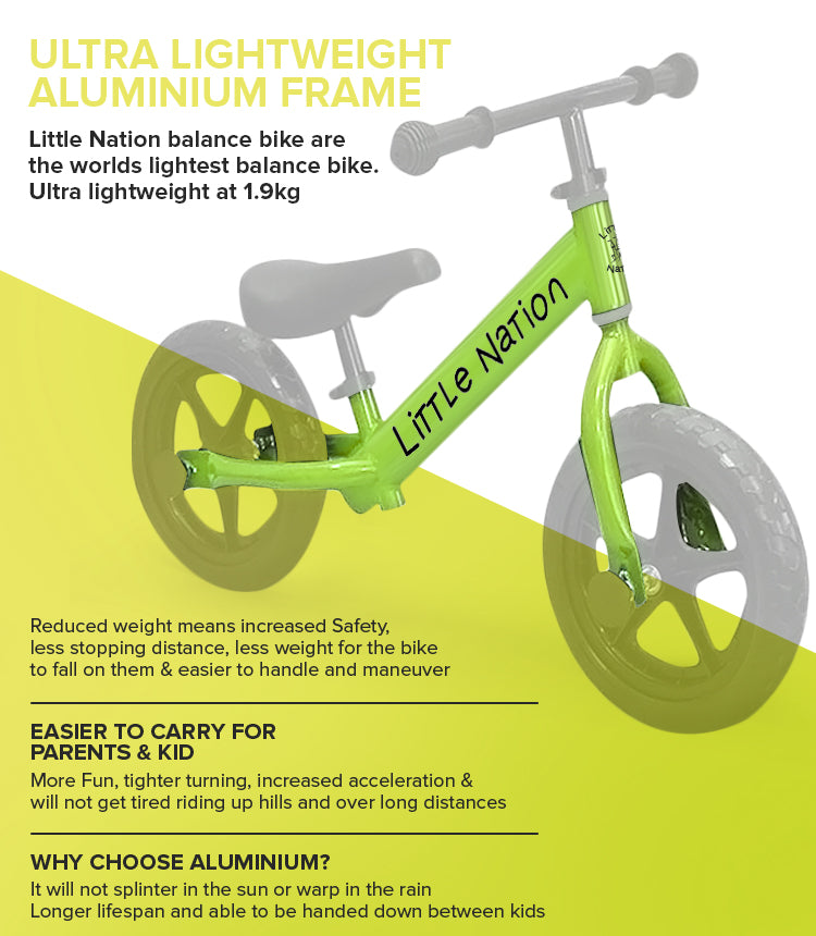 Balance Bike Aluminium - Green