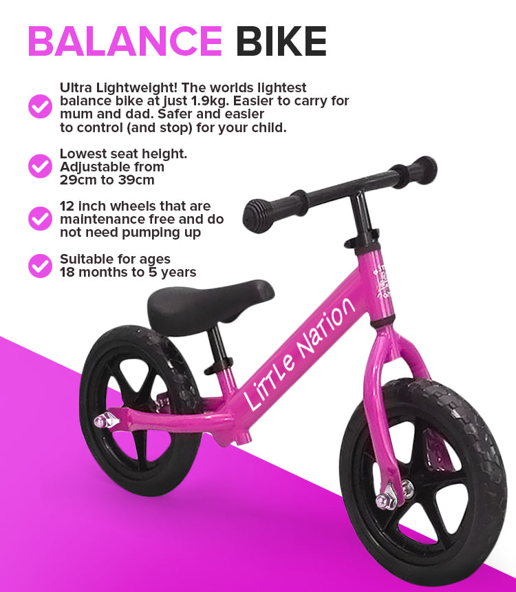 Balance Bike Aluminium - Pink