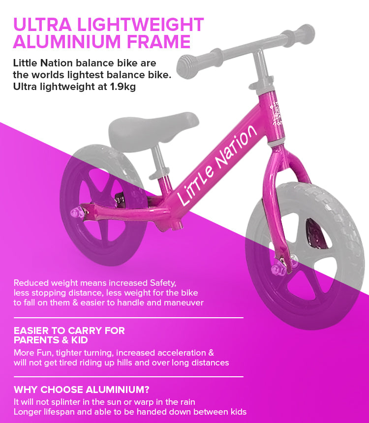 Balance Bike Aluminium - Pink