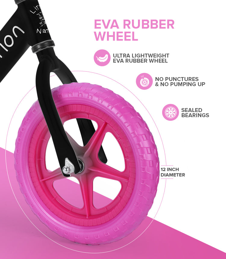 Balance Bike - Black frame and Pink wheels