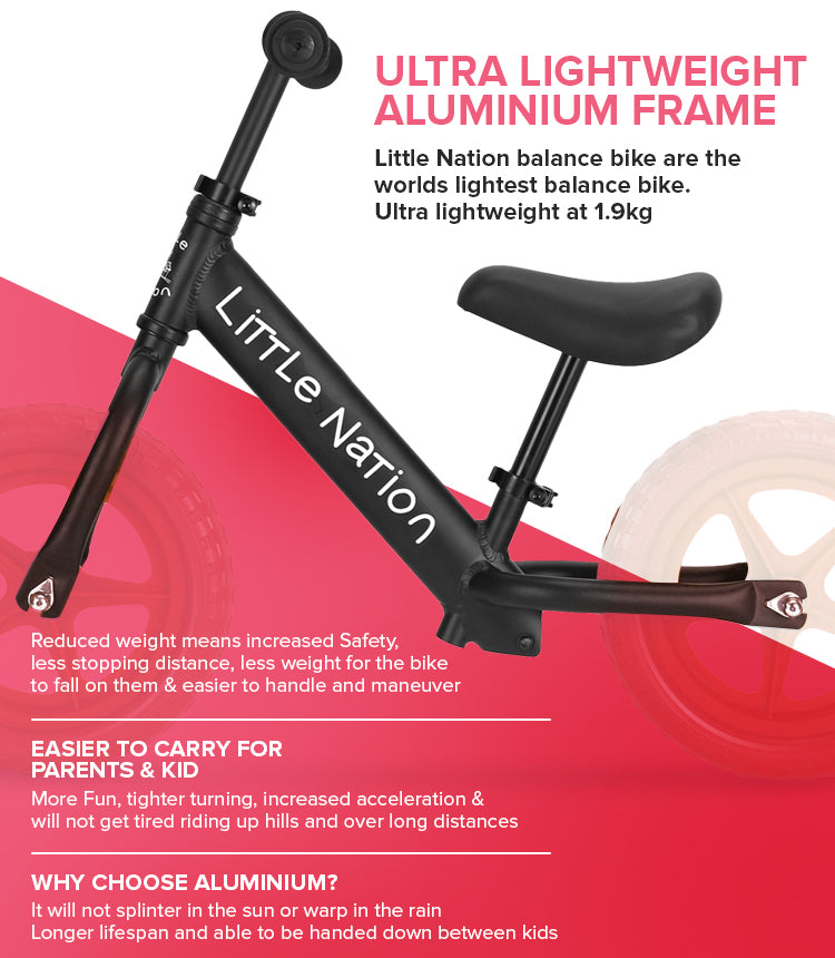 Balance Bike - Black frame and Red wheels