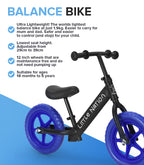 Balance Bike - Black frame and Blue wheels
