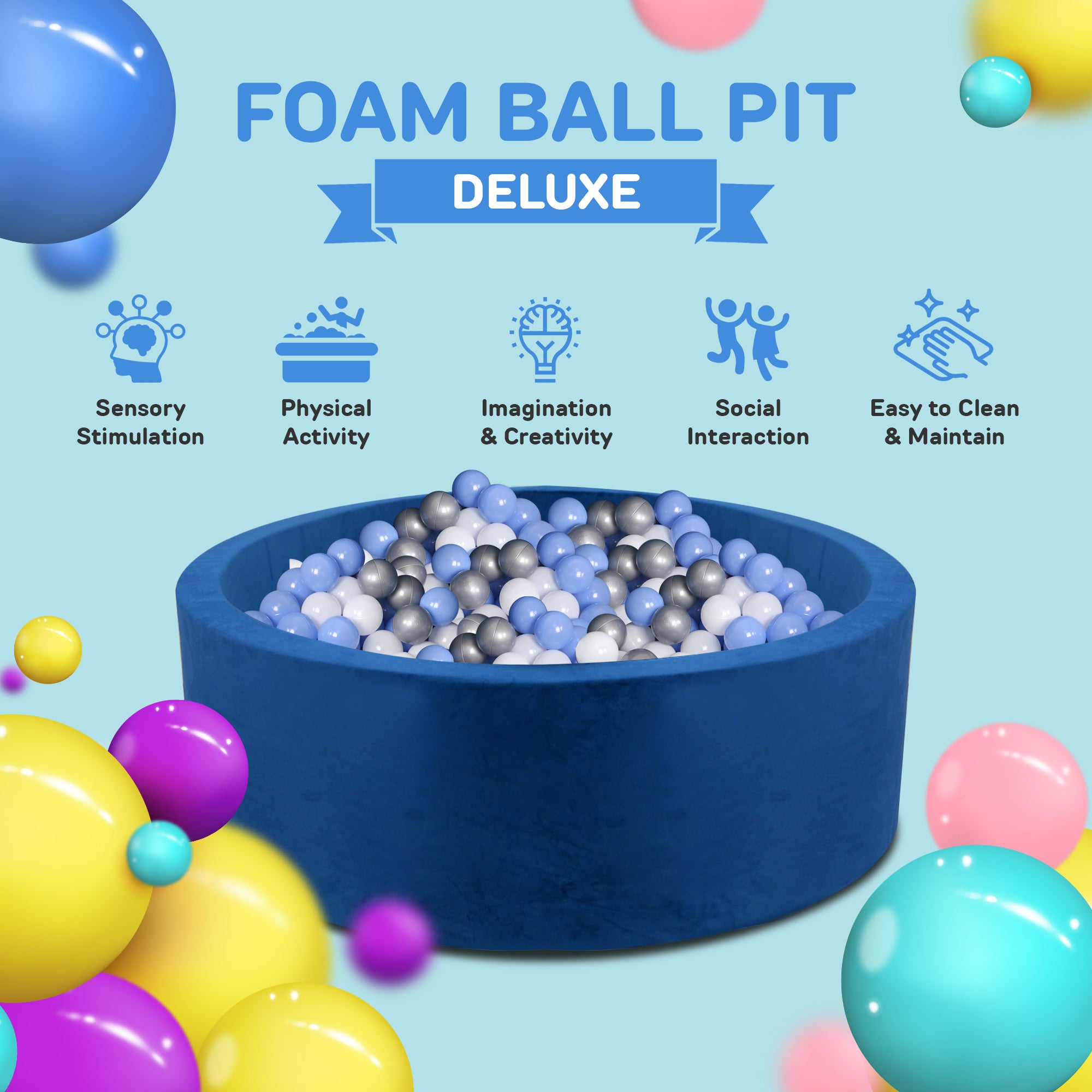 Blue Foam Ball Pit Deluxe (balls not included)