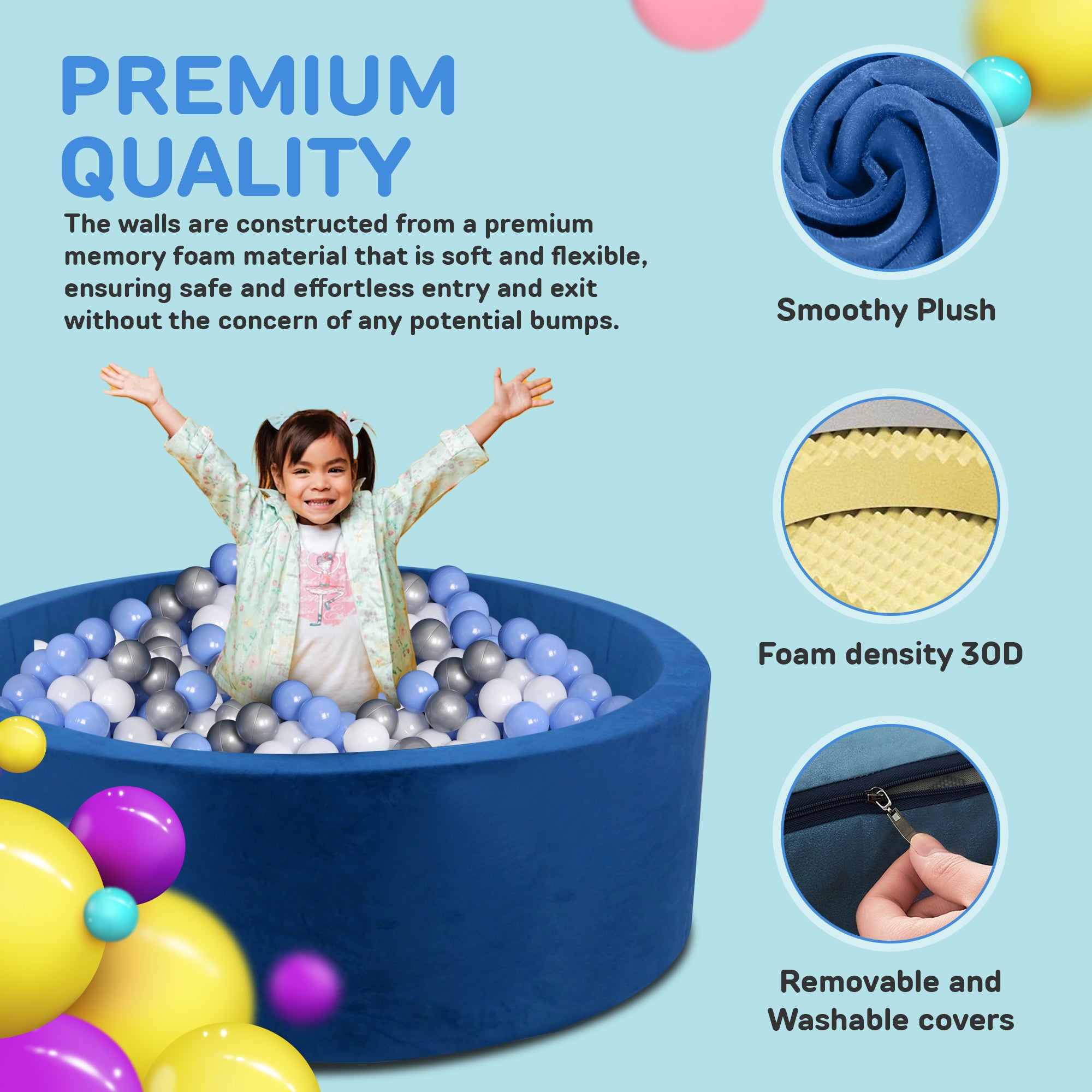 Blue Foam Ball Pit Deluxe (balls not included)