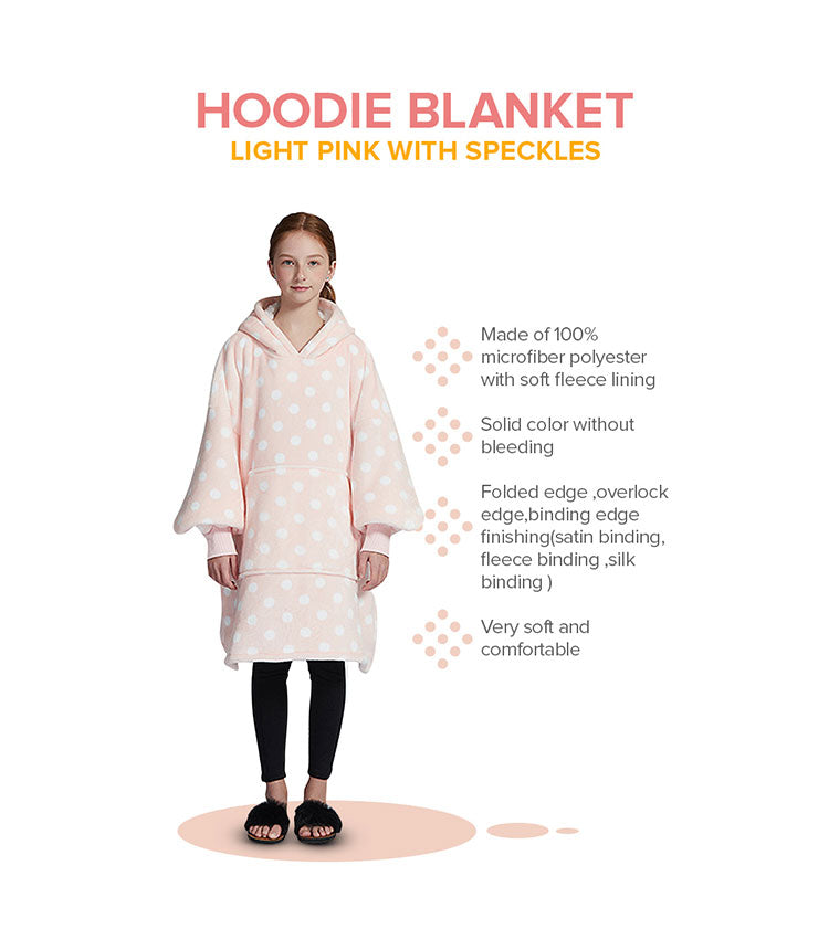 Hoodie Blanket Pink with speckles