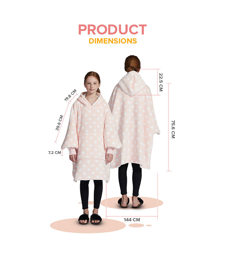 Hoodie Blanket Pink with speckles