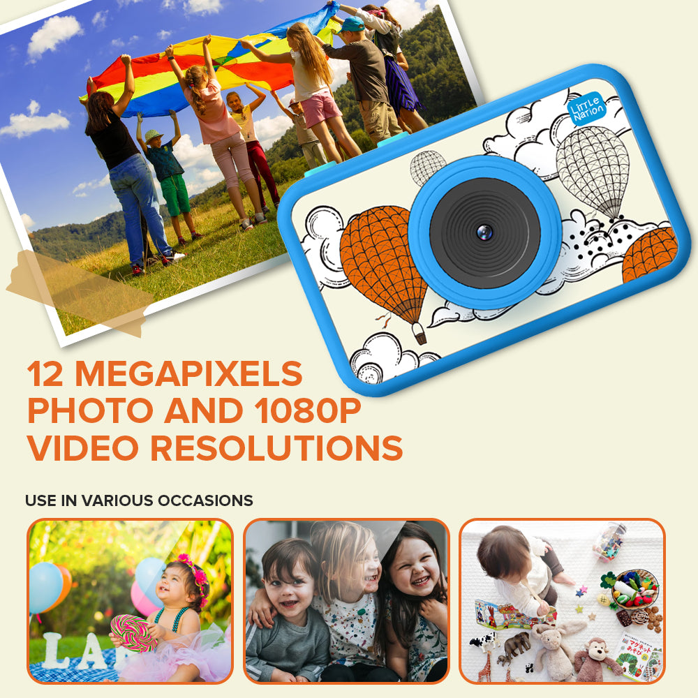 Kids Camera Blue - hot-air balloons