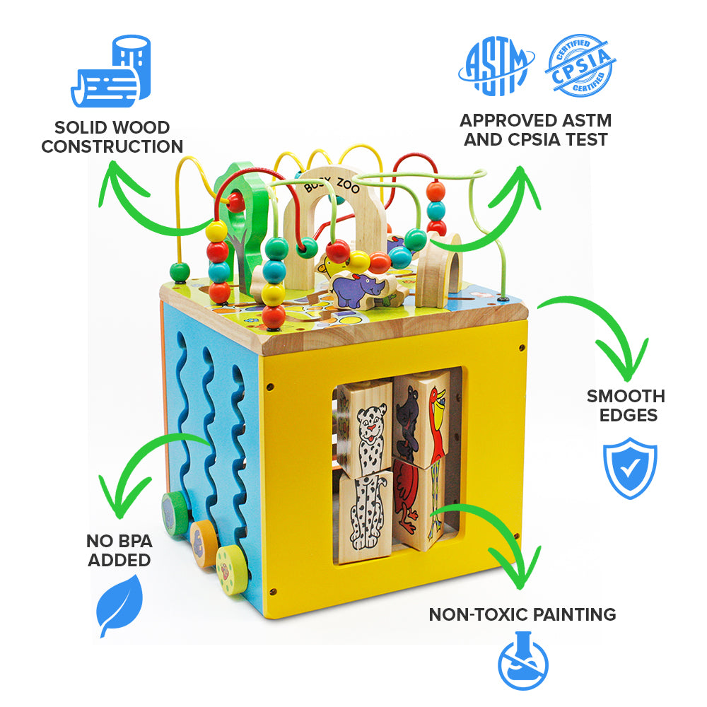 Large Wooden Activity Cube