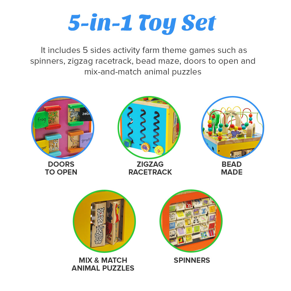 Large Wooden Activity Cube