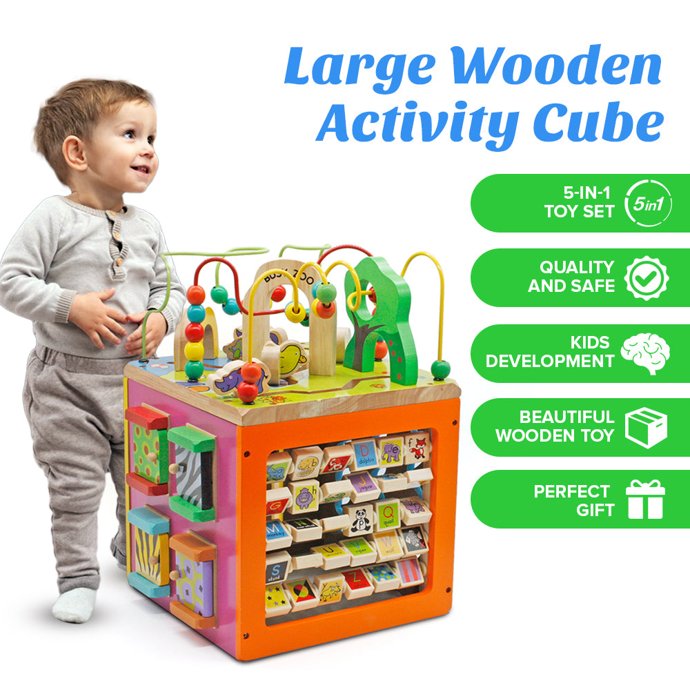 Large Wooden Activity Cube