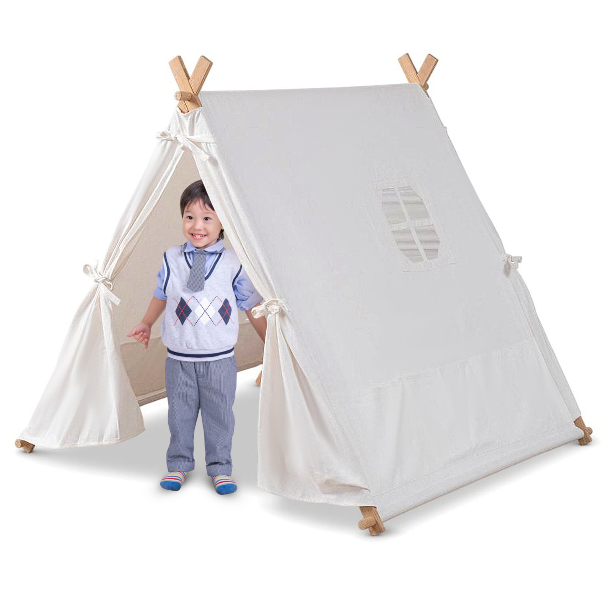 Little Nation Play Tent House - White