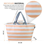 Peach Stripes Oversize Tote Bag