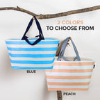 Peach Stripes Oversize Tote Bag