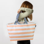 Peach Stripes Oversize Tote Bag