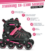 Roller Blades In-Line Skate Pink Medium (9 13 yo)