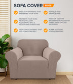 1-seater Knitted Sofa Cover - Sand