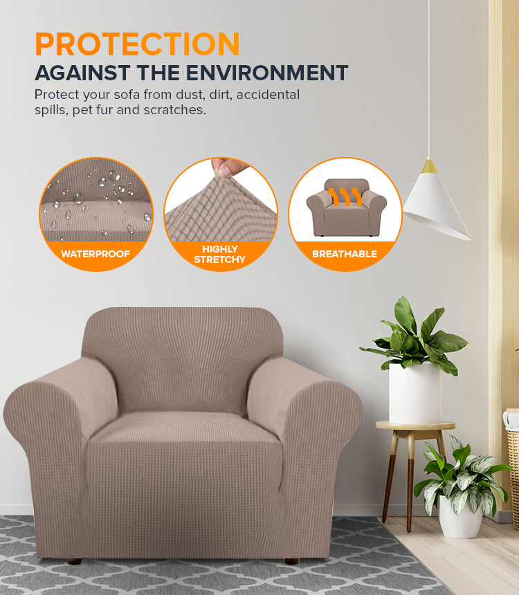 1-seater Knitted Sofa Cover - Sand