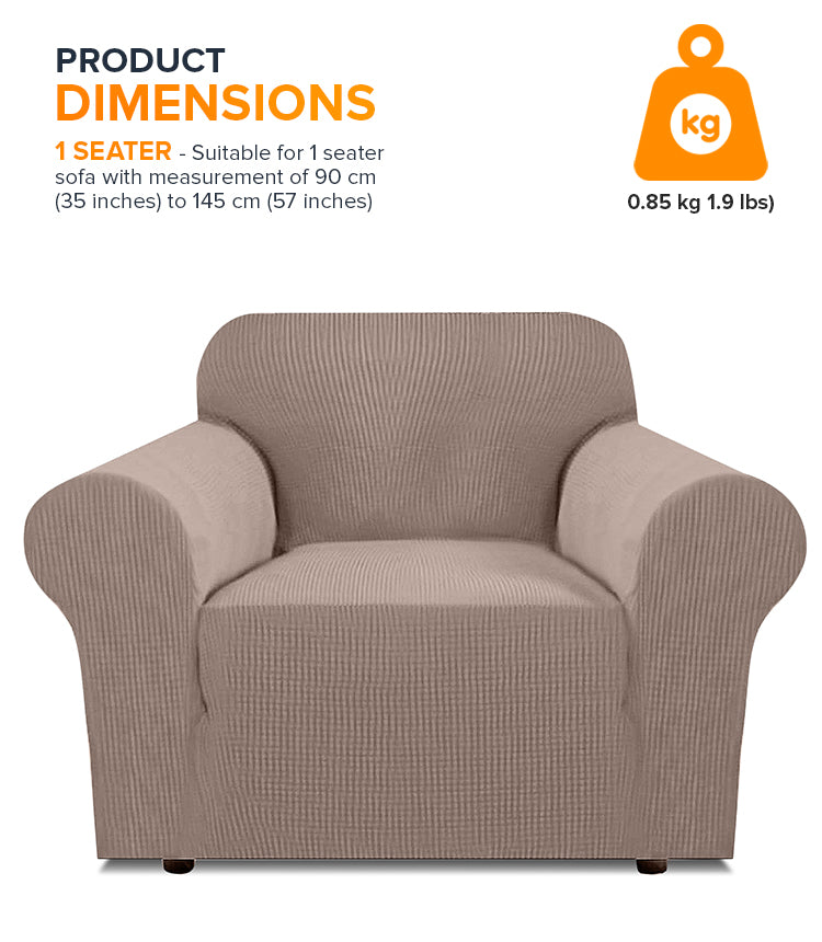 1-seater Knitted Sofa Cover - Sand