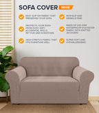 2-seater Knitted Sofa Cover - Sand colour