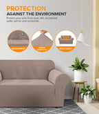 2-seater Knitted Sofa Cover - Sand colour