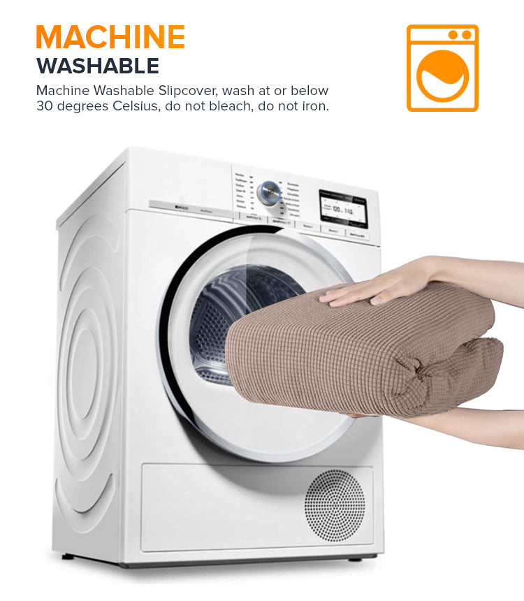 2-seater Knitted Sofa Cover - Sand colour