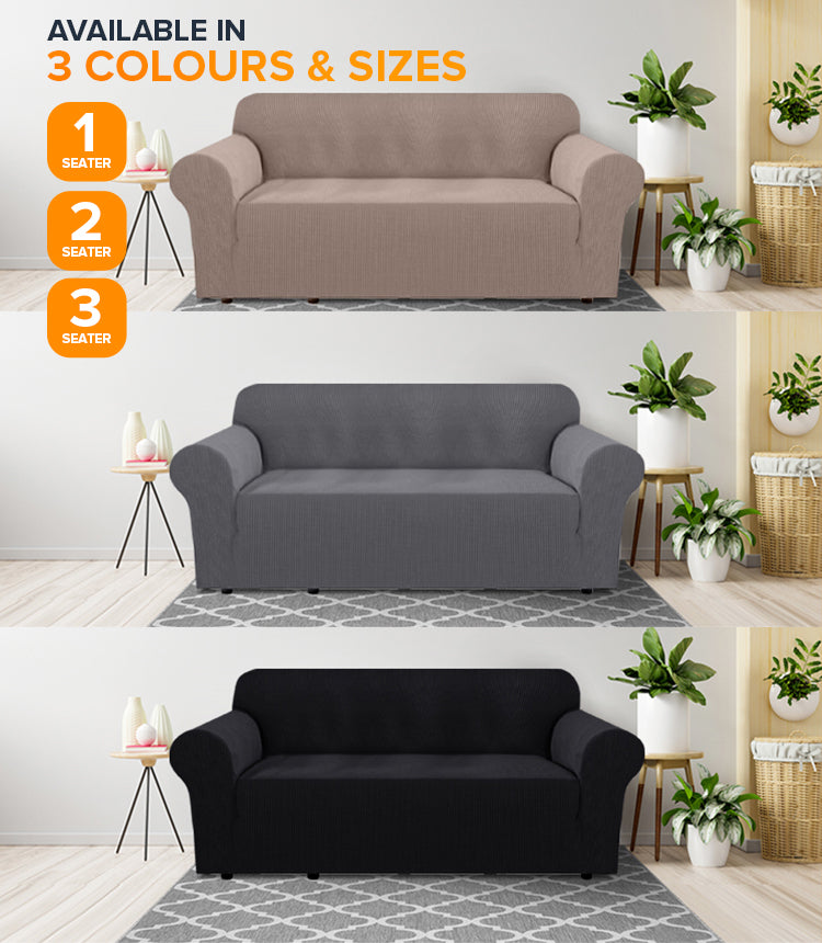 2-seater Knitted Sofa Cover - Black