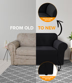 2-seater Knitted Sofa Cover - Black