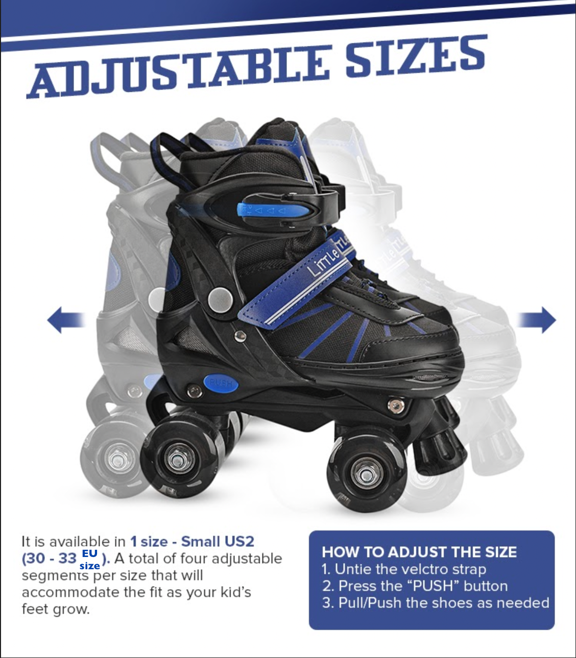 Roller Skate Blue Small (6 8 yo)