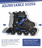 Roller Blades In-Line Skate Blue Medium (9 13 yo)