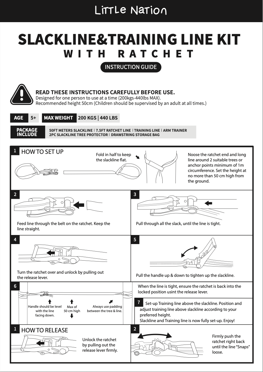Premium Slackline Kit (50 ft line)