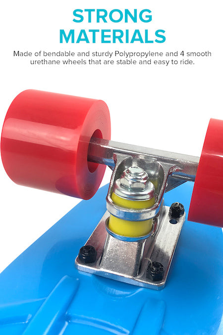 Mini Cruiser Skateboard - Blue/Red