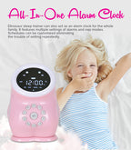 Dino Sleep Training Clock Pink