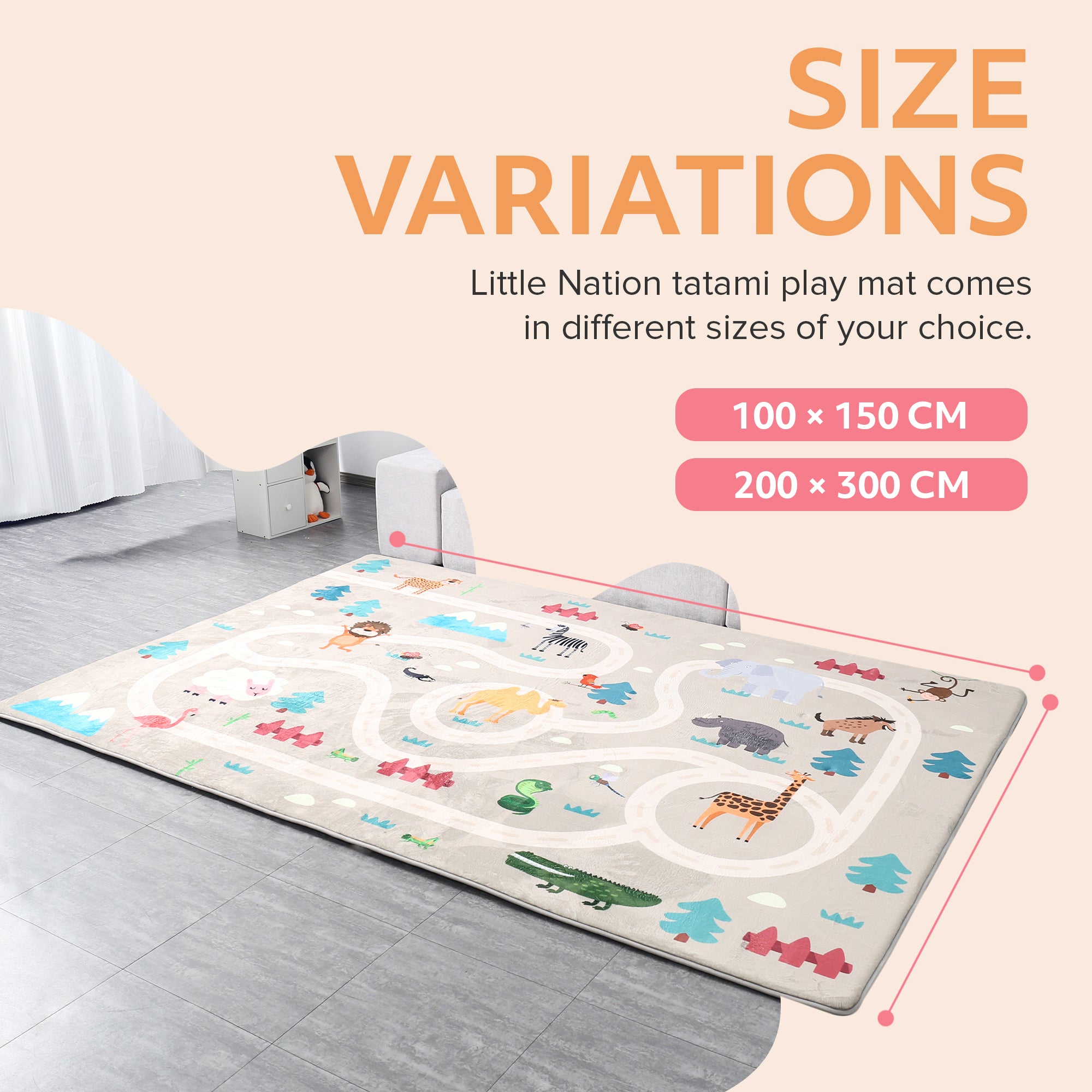 Tatami Rug Soft Touch Mat - Printed Animals