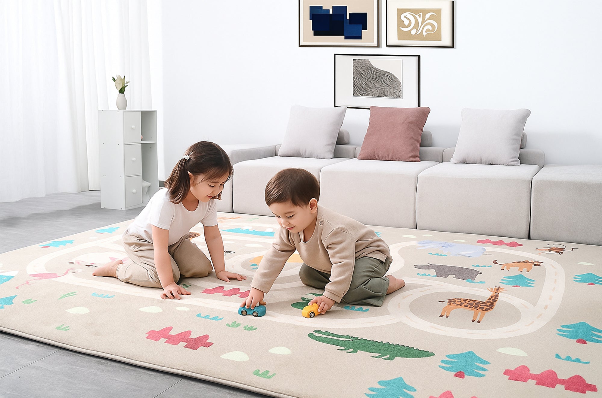 Tatami Rug Soft Touch Mat - Printed Animals