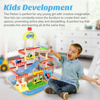 Wooden Play Car Park Toy Set