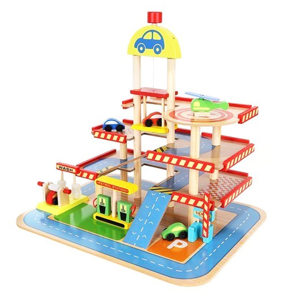 Wooden Play Car Park Toy Set