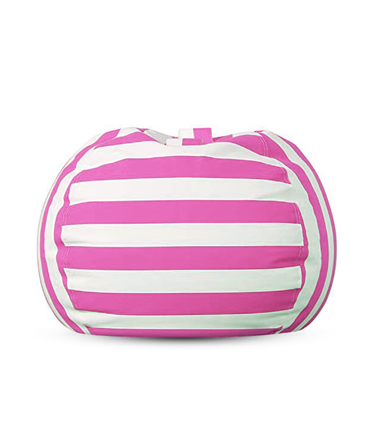Stuffed Animal Toy Storage Bag - 32 in - Pink and White Stripes