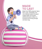 Stuffed Animal Toy Storage Bag - 32 in - Pink and White Stripes