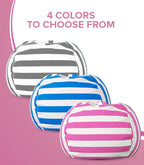Stuffed Animal Toy Storage Bag - 32 in - Pink and White Stripes