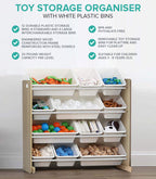 Toy Storage Maple with White Bins